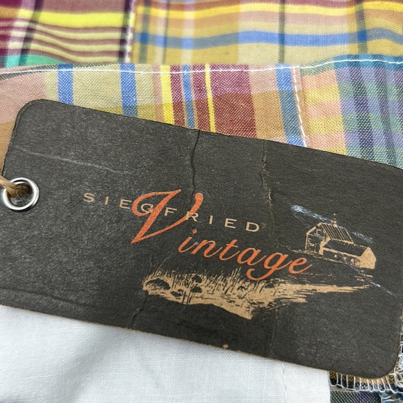 NEW SIEFRIED VINTAGE SHORT MENS SIZE 38 PATCH 100% COTTON PLAID SHORT - Picture 6 of 7